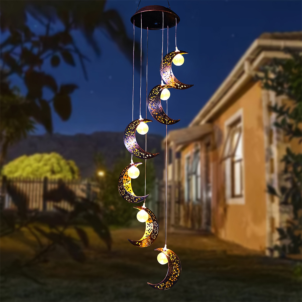 Outdoor Lighting At Lowe'S - Carillon solaire d'extérieur Moon avec lumières