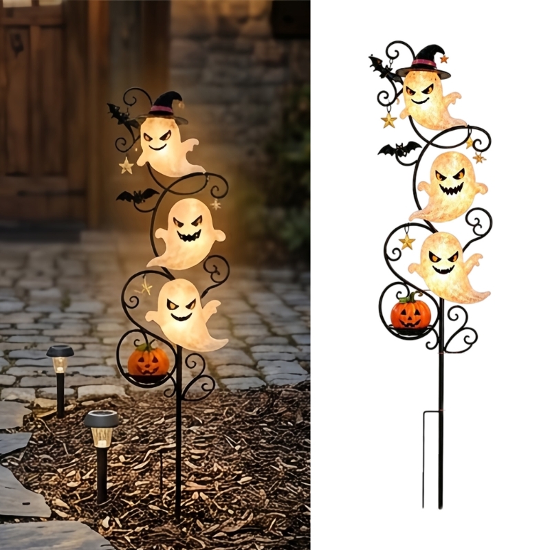 Outdoor Lighting Accent - Lampe sur piquet d'Halloween, avec trois
