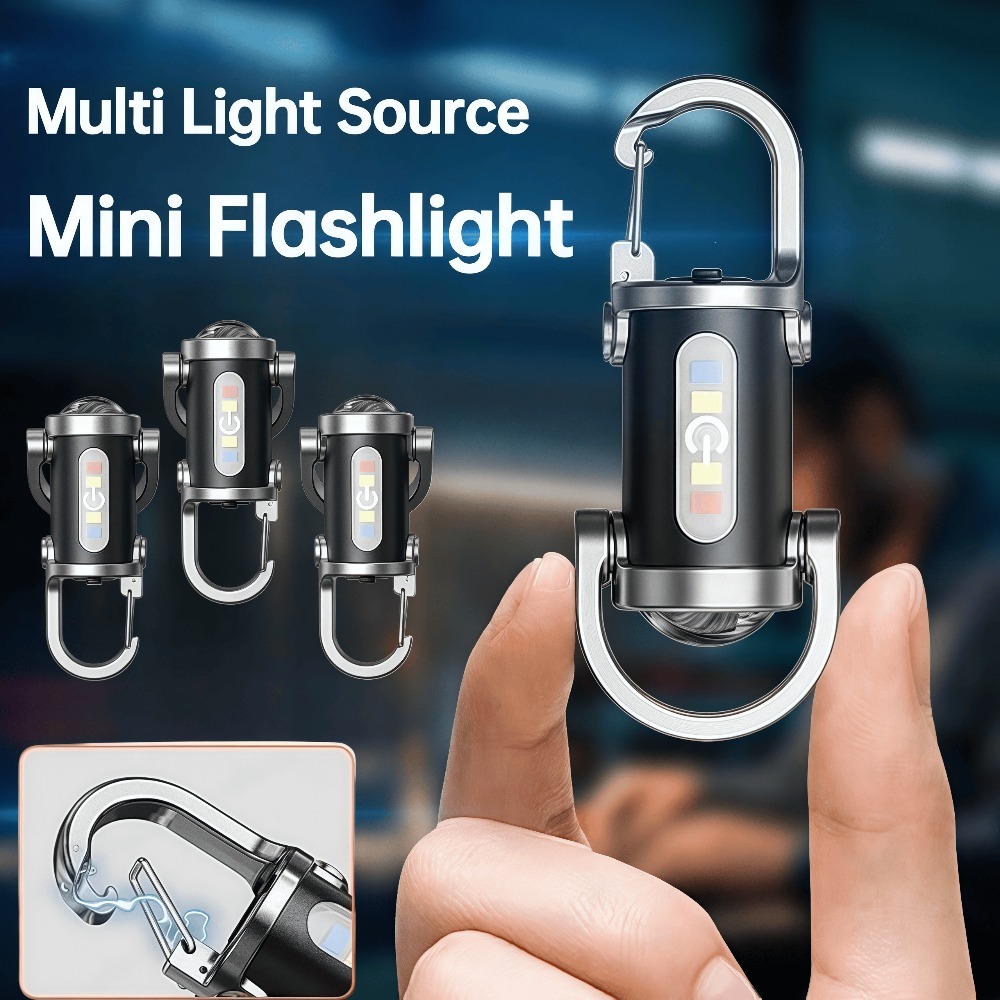 Outdoor Lighting Rechargeable - Lampe de poche portable pour porte-clés,
