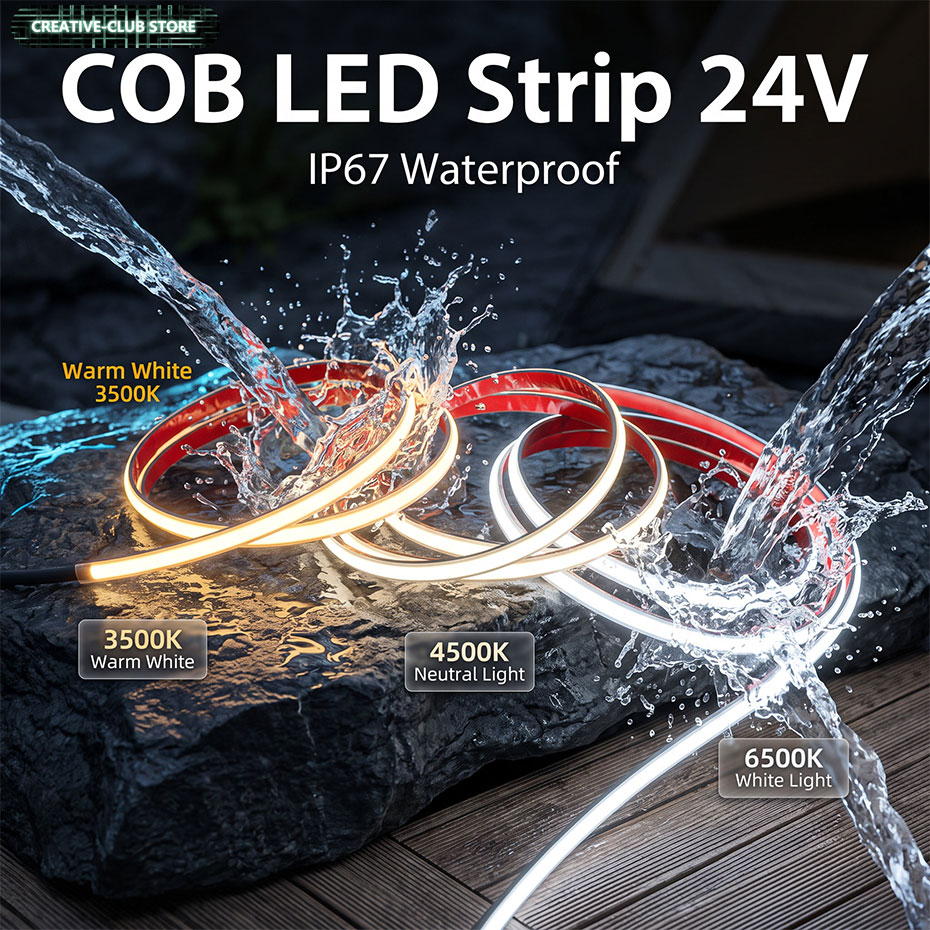 Outdoor Lighting Voltage - Bande lumineuse COB étanche IP67 basse