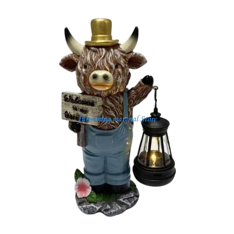 Outdoor Lighting Accent - Y5GD – Statue jardin vache avec