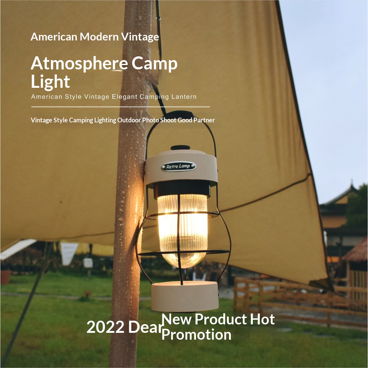 Outdoor Lighting Accent - Lanterne de camping LED rechargeable vintage