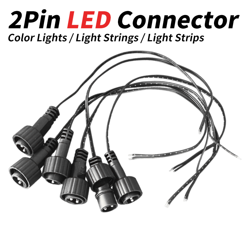 Outdoor Lighting Extension Cord - Connecteur LED 2 broches avec fil