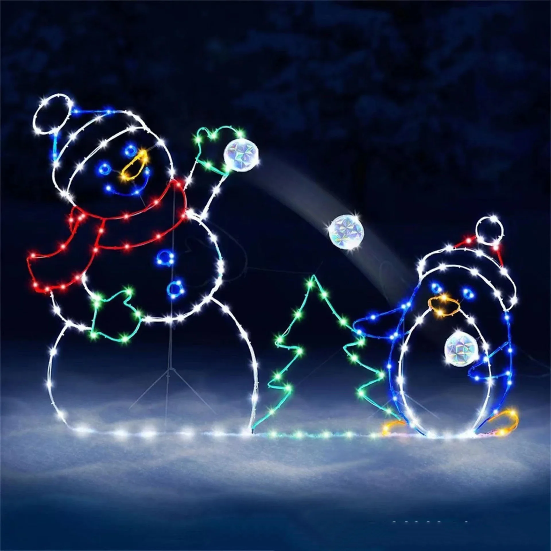 Boule de neige animée lumière  - Xmas Outdoor Lighting Decorations avis et prix