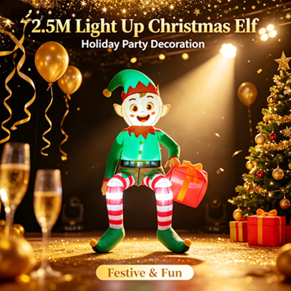 Elfe gonflable de Noël de 2,5  - Xmas Outdoor Lighting Decorations avis et prix