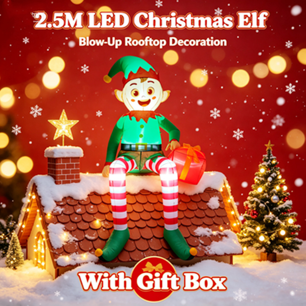 Elfe gonflable de Noël de 2,5  - Xmas Outdoor Lighting Decorations avis et prix