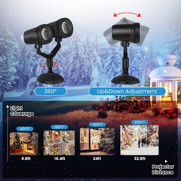 Projecteur de flocons de neige - Xmas Outdoor Lighting Decorations avis et prix