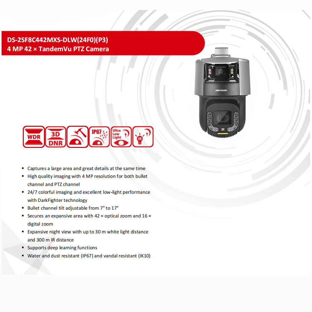 Caméra PTZ Hikvision DS-2SF8C4 - Outdoor Lighting No Electricity avis et prix