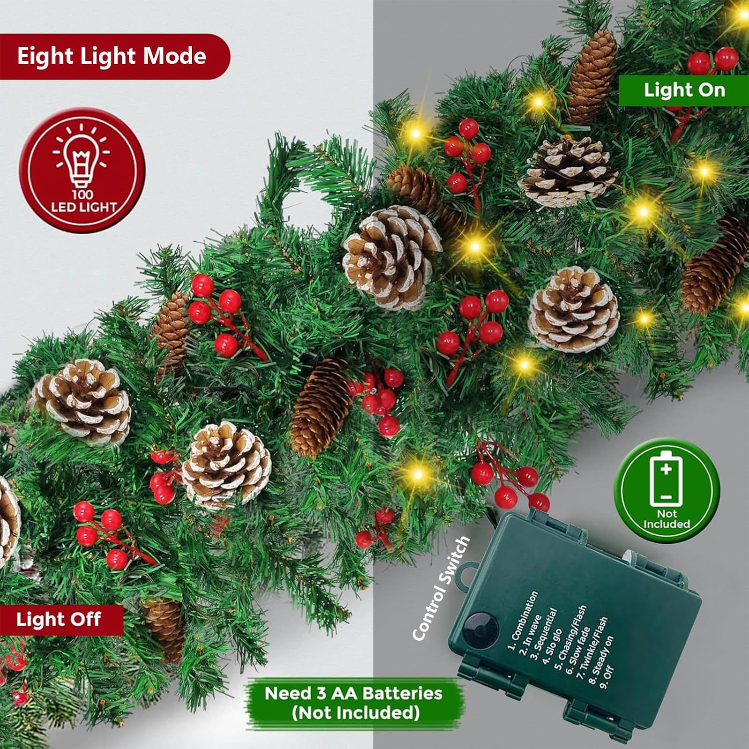 Guirlande de Noël pré-illuminé - Xmas Outdoor Lighting Decorations avis et prix