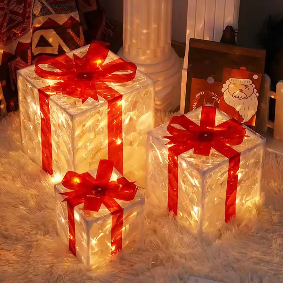 Boîte cadeau lumineuse de Noël - Xmas Outdoor Lighting Decorations avis et prix