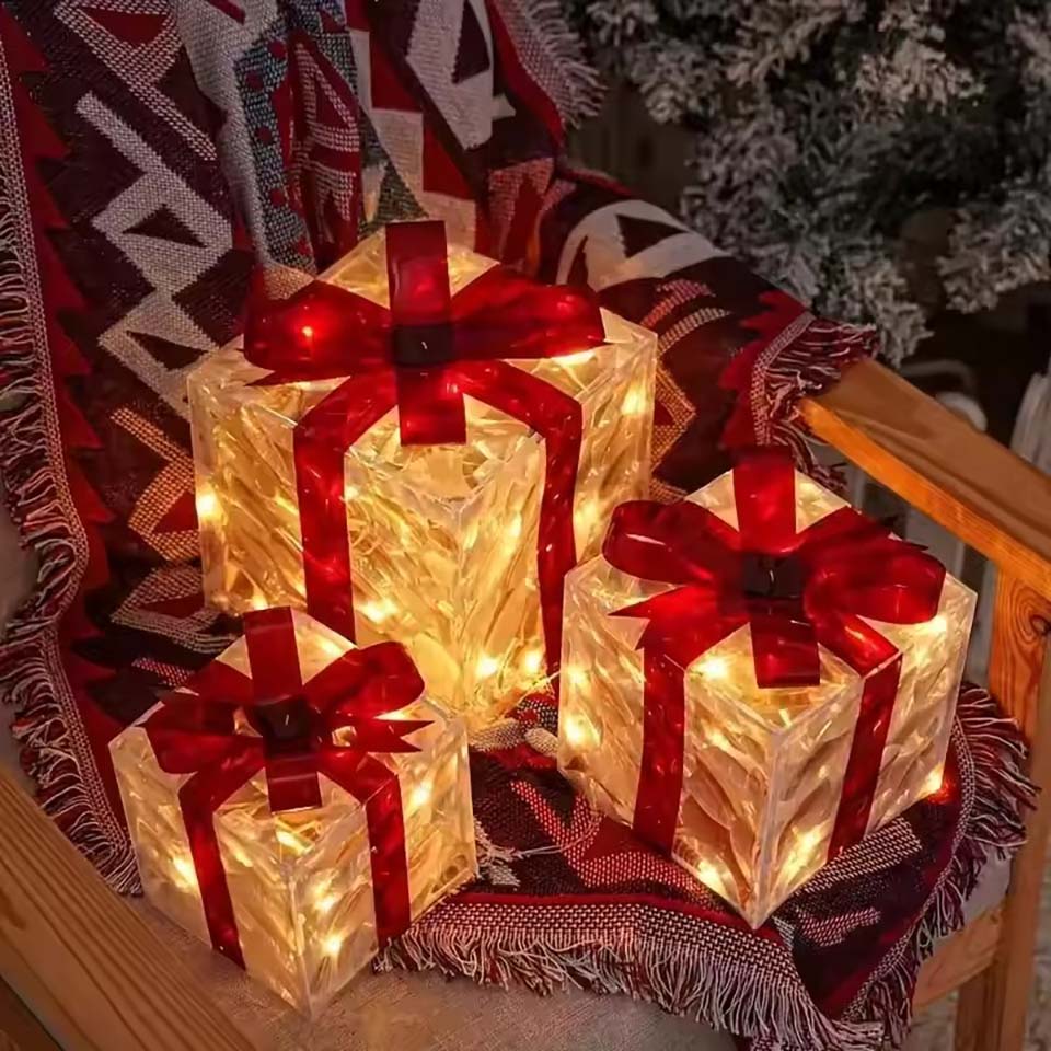 Boîte cadeau lumineuse de Noël - Xmas Outdoor Lighting Decorations avis et prix