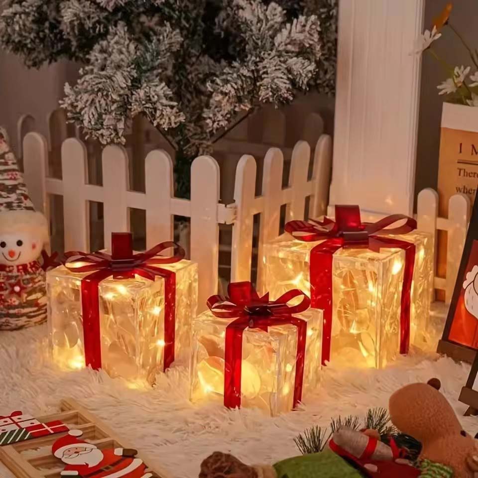 Boîte cadeau lumineuse de Noël - Xmas Outdoor Lighting Decorations avis et prix