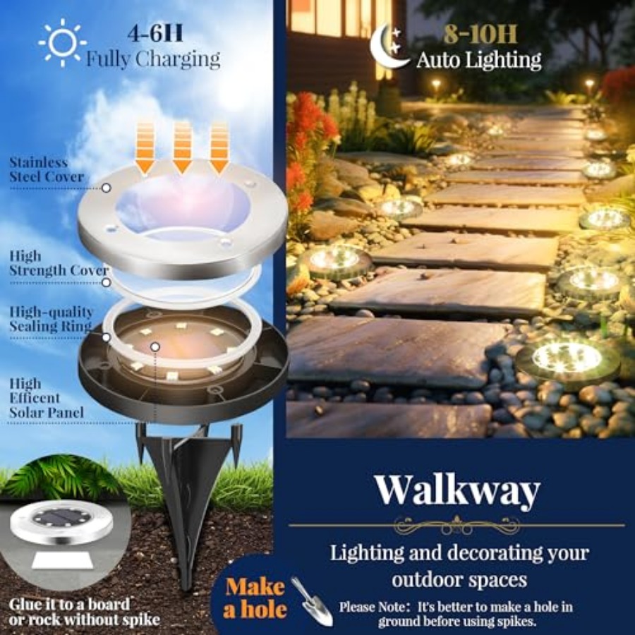 Lampes solaires au sol, lampes - Outdoor Lighting Driveway avis et prix
