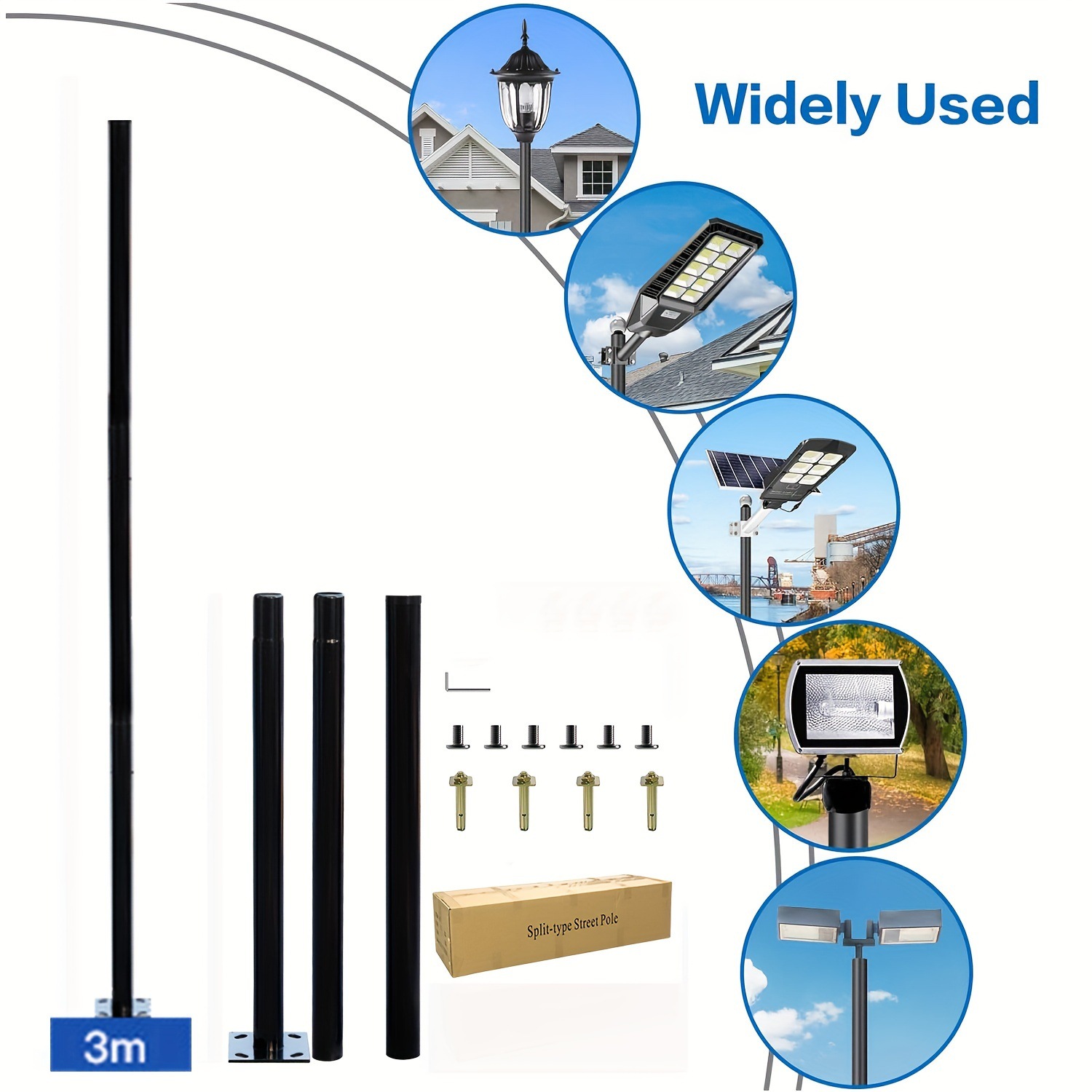 Poteau de lampadaire solaire e - Outdoor Lighting Poles avis et prix